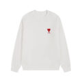 AMI Clams Heart Embroidered Crewneck Sweatshirt Unisex Autumn Winter