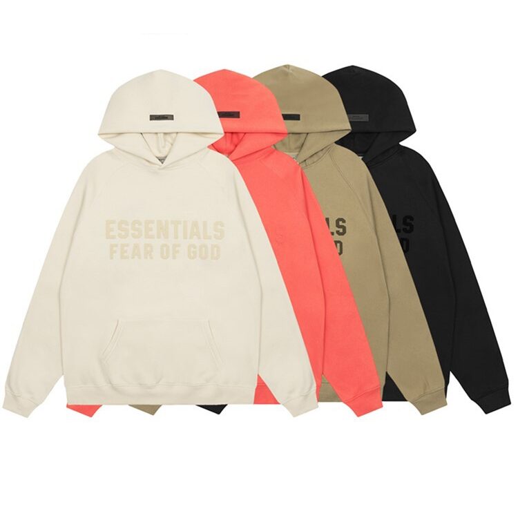 FOG Essentials Double Flocking Letter Hoodie Sweatshirt Unisex