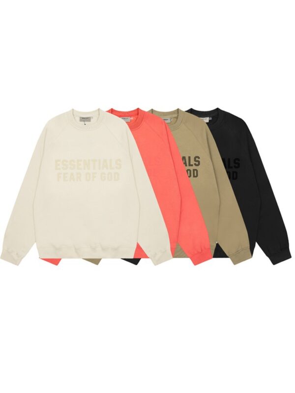 FOG Essentials Fleece-Lined Crewneck Sweatshirt with Double Letter Print