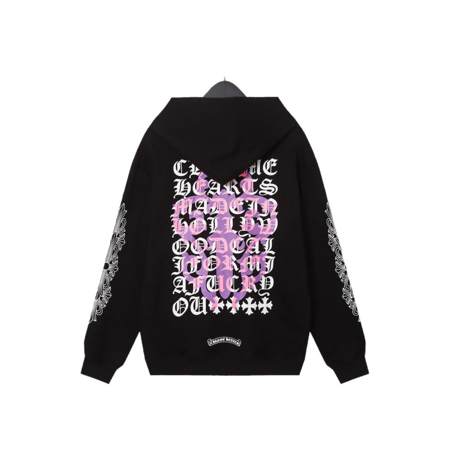 Chrome Heart Style Embroidered Street Hoodie Unisex Pullover