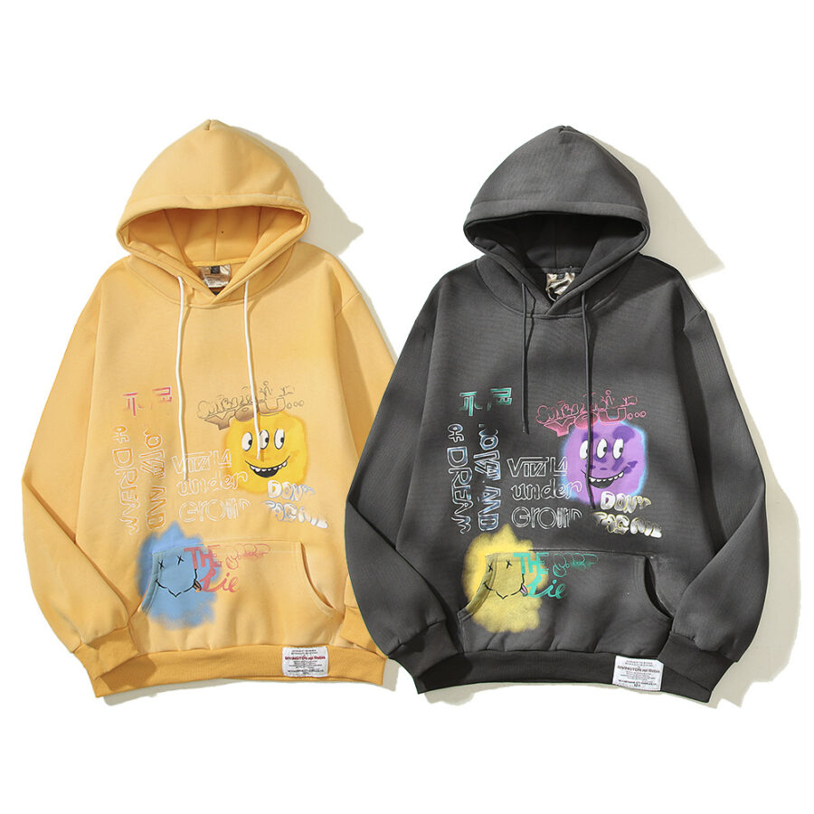 SAINT Graffiti Smiley Hoodie Unisex Streetwear Inspired by Henry Lau