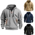 Men’s Zip-Up Hoodie with Multi Pockets for Spring and Autumn