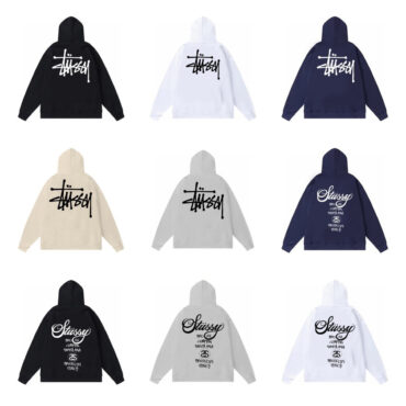 Original Brand STU Dice Lettering Black 8 Hoodie Couples Autumn Winter