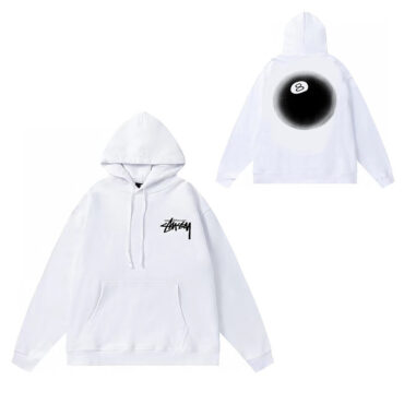 Original Brand STU Dice Lettering Black 8 Hoodie Couples Autumn Winter