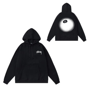 Original Brand STU Dice Lettering Black 8 Hoodie Couples Autumn Winter