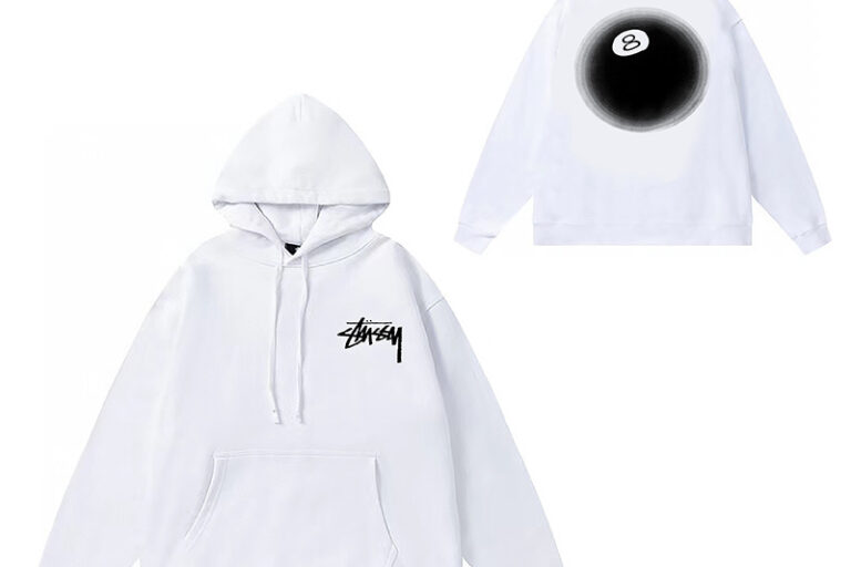 Original Brand STU Dice Lettering Black 8 Hoodie Couples Autumn Winter