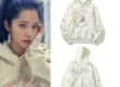 Ouyang Nana Style Graffiti Hoodie Sweatshirt Unisex Loose Fit