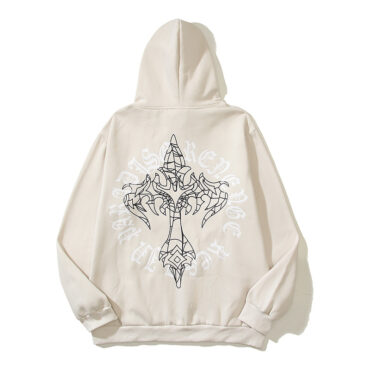 Revenge Gothic Letter Cross Hoodie Unisex Oversized Fleece Pullover

