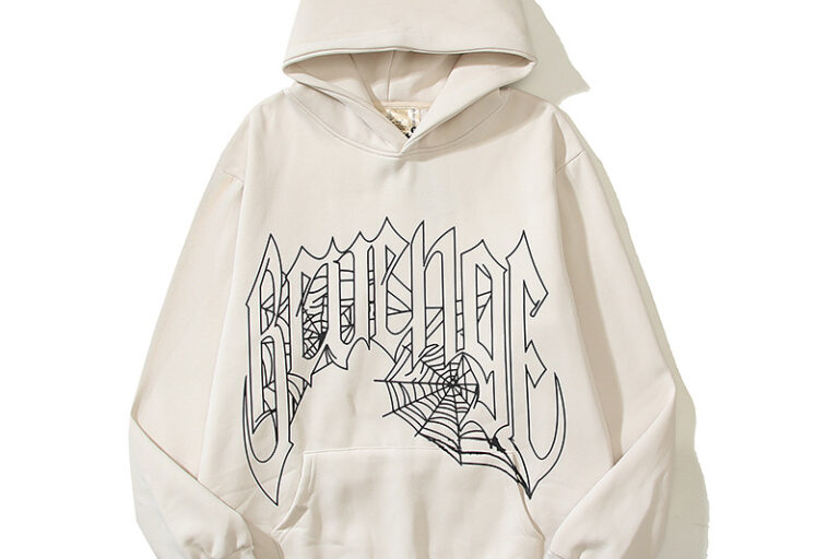 Revenge Gothic Letter Cross Hoodie Unisex Oversized Fleece Pullover