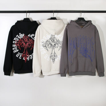 Revenge Gothic Letter Cross Hoodie Unisex Oversized Fleece Pullover

