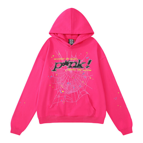 Unisex Heavyweight Hoodie Set with 555555 Spiderweb Puff Print