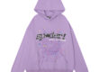 Unisex Heavyweight Hoodie Set with 555555 Spiderweb Puff Print